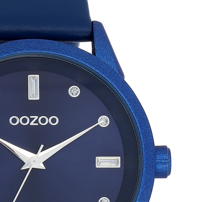 Oozoo Blauwe OOZOO Horloge Met Leren Band - C11288