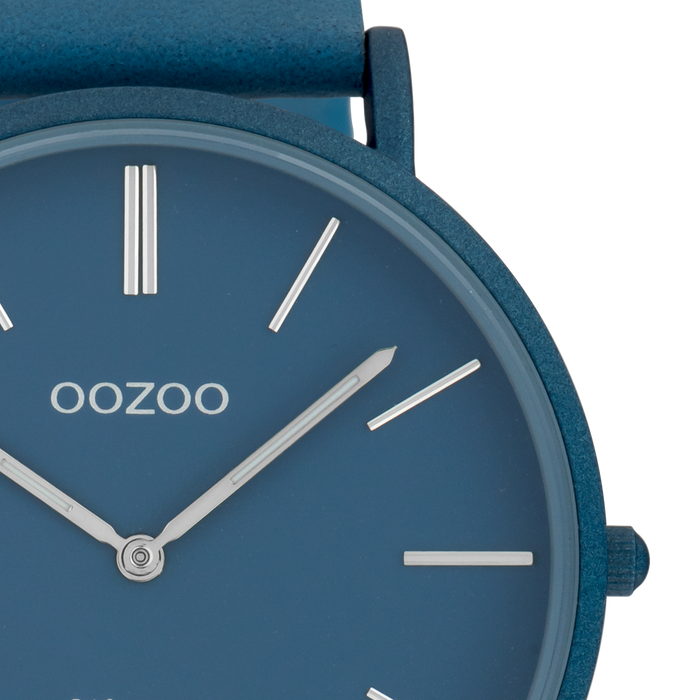 Oozoo Blauwe OOZOO Horloge Met Leren Band - C9877