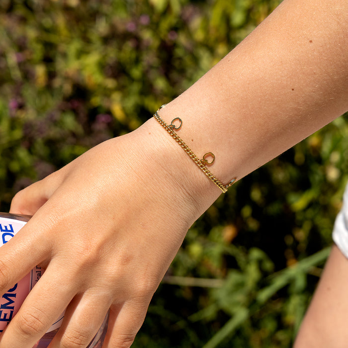 Oozoo Goudkleurige Armband Met Appels