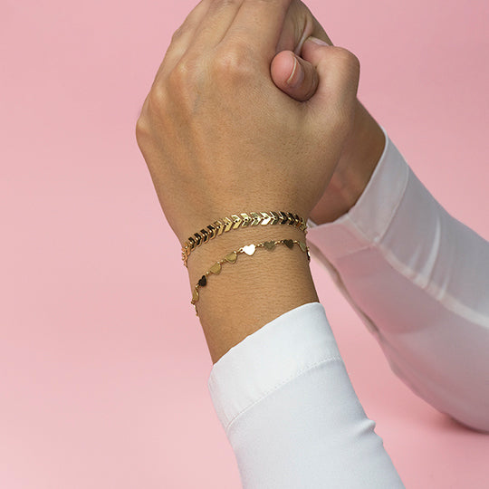 Oozoo Goudkleurige Armband Met Hartjes