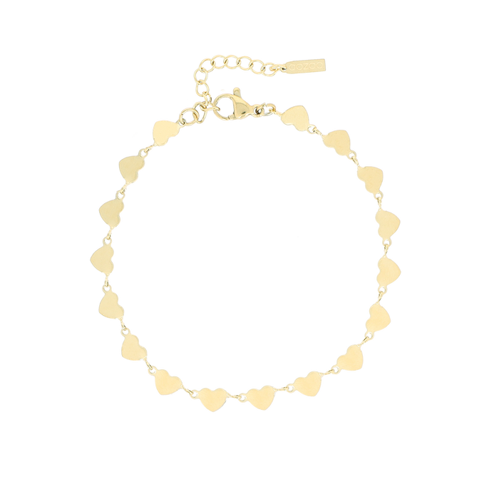 oozoo Goudkleurige armband met hartjes