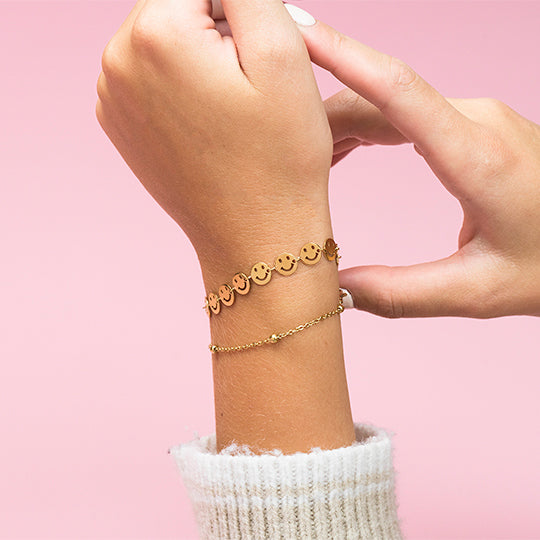 Oozoo Goudkleurige Armband Met Smileys