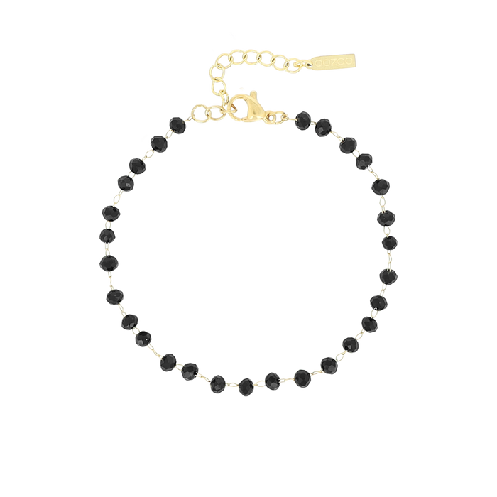 Oozoo Goudkleurige Armband Met Zwarte Kraaltjes