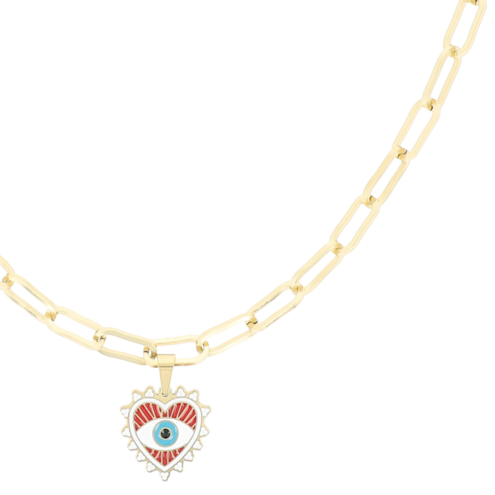 Oozoo Goudkleurige Ketting Met Boze Oog Bedeltje