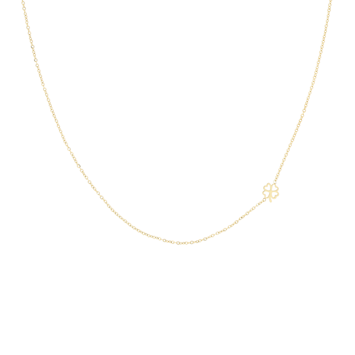 oozoo Goudkleurige ketting met een klaver