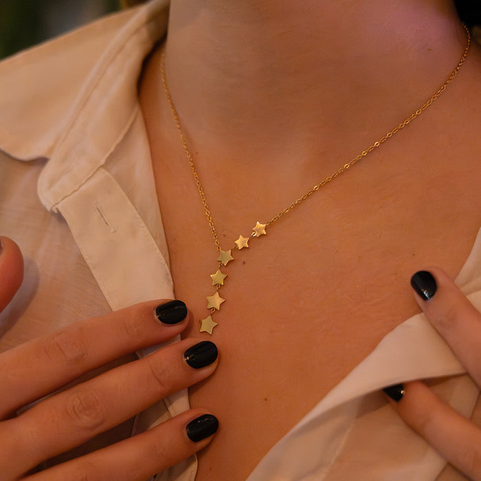 Oozoo Goudkleurige Ketting Met Sterretjes