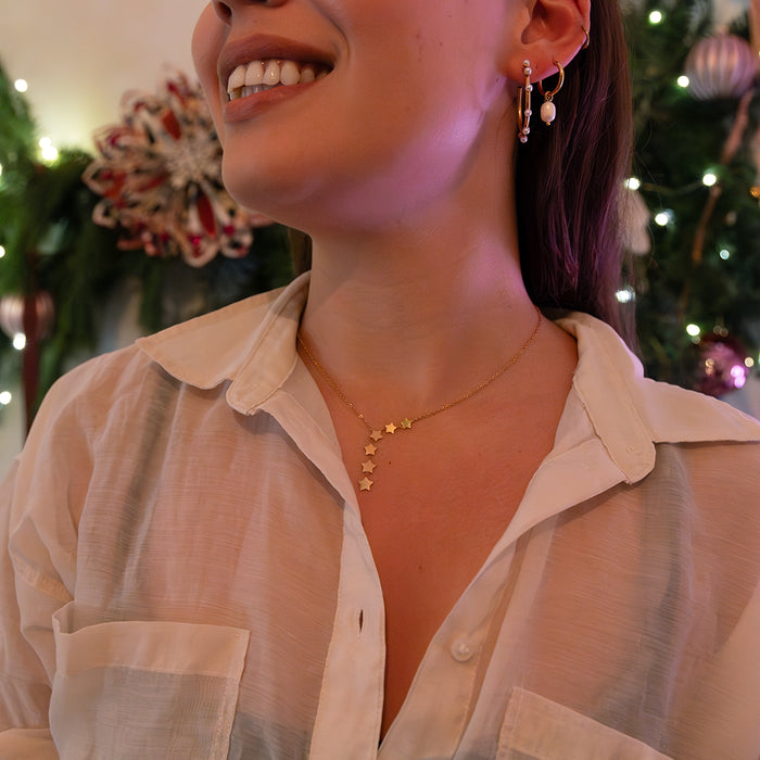 Oozoo Goudkleurige Ketting Met Sterretjes