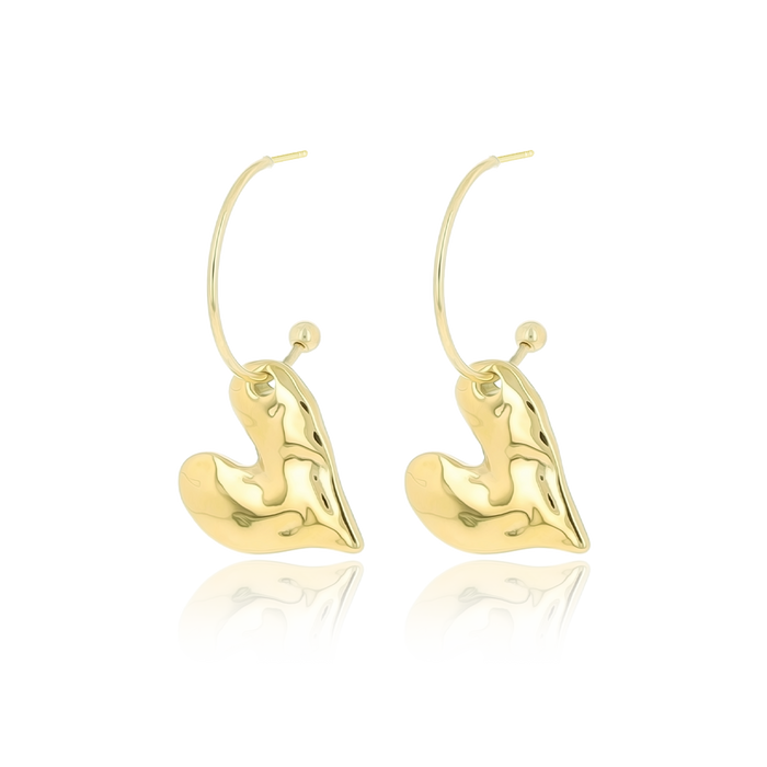 Oozoo Goudkleurige Oorbellen Met Hart