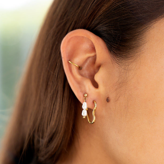 Oozoo Goudkleurige Oorbellen Met Hart