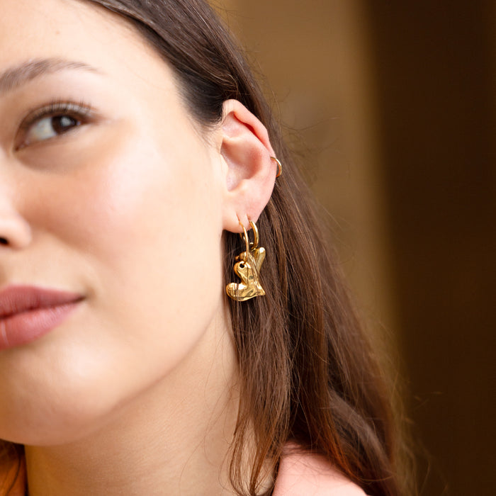 oozoo Goudkleurige oorbellen met hart