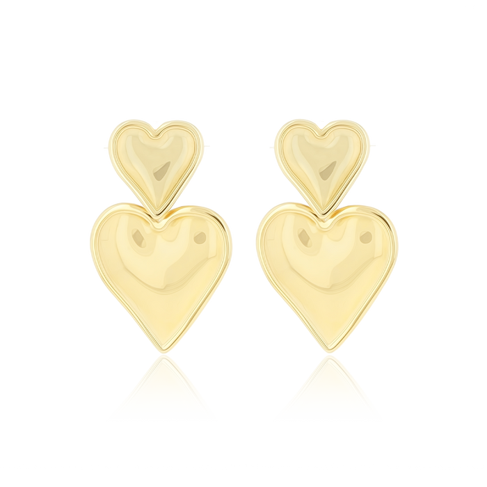 Oozoo Goudkleurige Oorbellen Met Harten