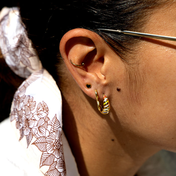 Oozoo Goudkleurige Oorbellen Met Multicolor