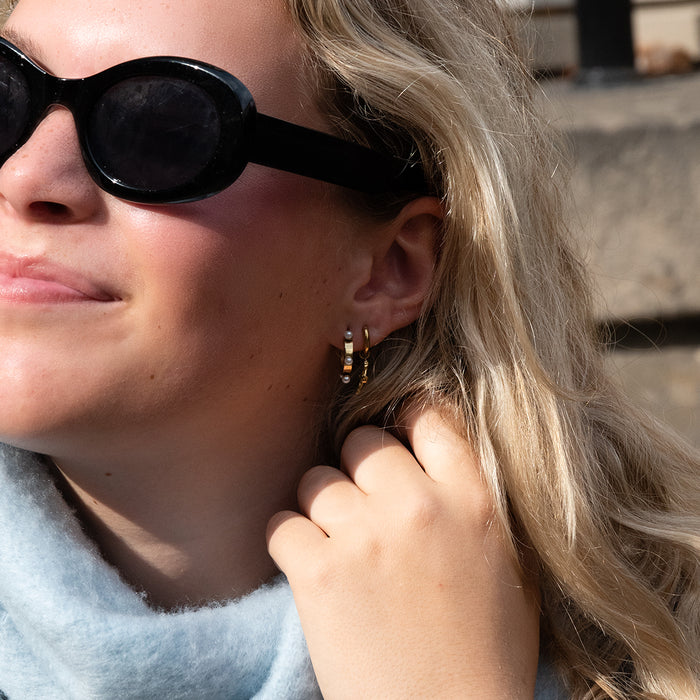 oozoo Goudkleurige oorbellen met parels