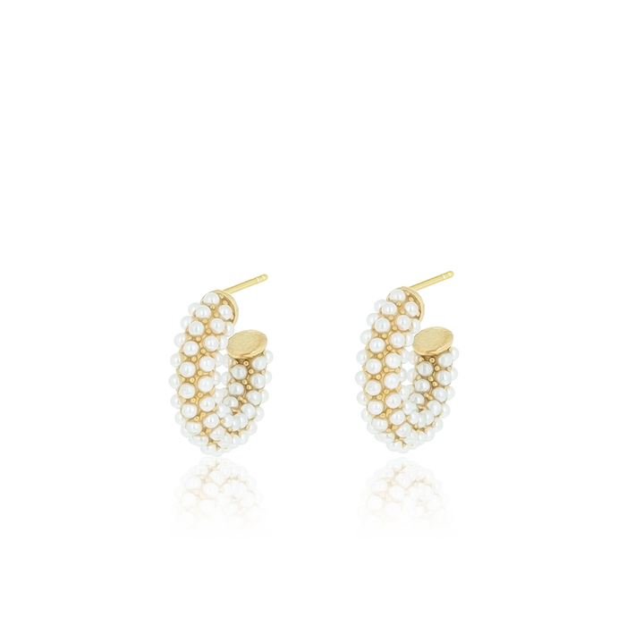 oozoo Goudkleurige oorbellen met parels
