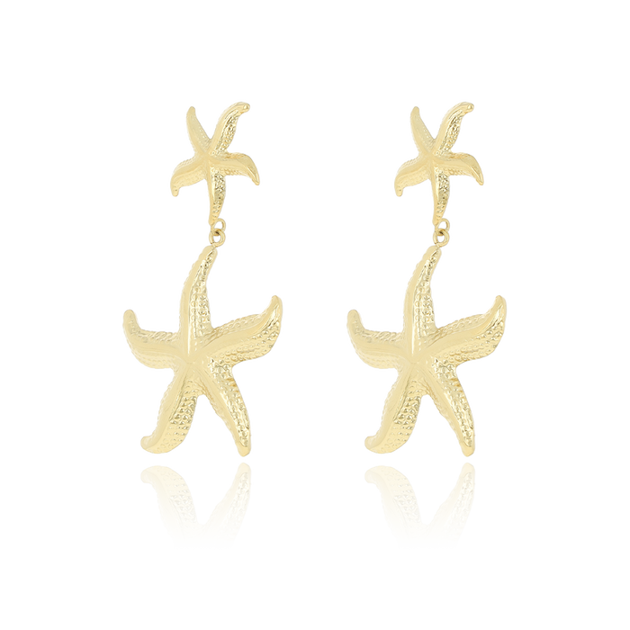 Oozoo Goudkleurige Oorbellen Met Zeesterren