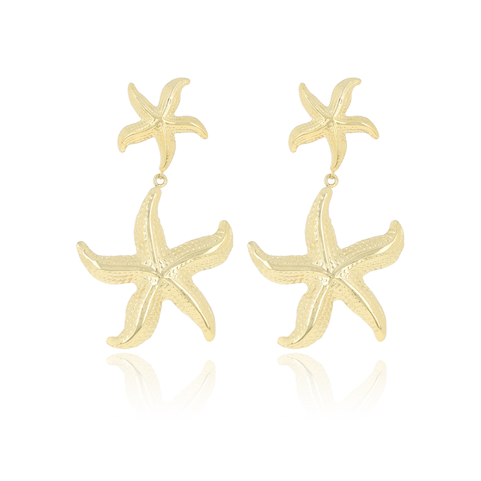 oozoo Goudkleurige oorbellen met zeesterren
