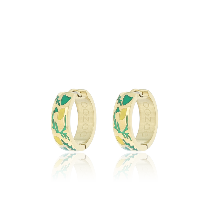 Oozoo Goudkleurige Oorringen Met Citroenen