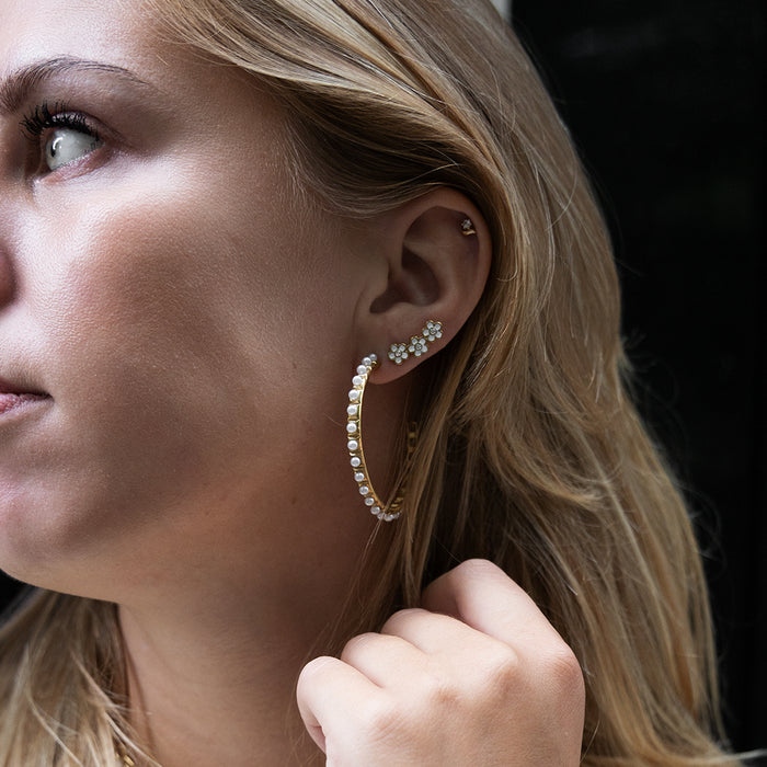 Oozoo Goudkleurige Oorringen Met Parels