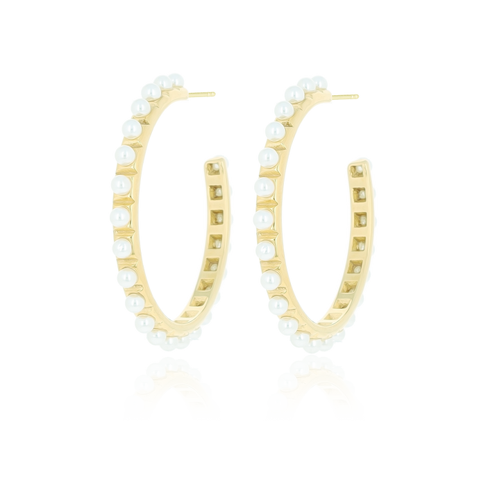 oozoo Goudkleurige oorringen met parels