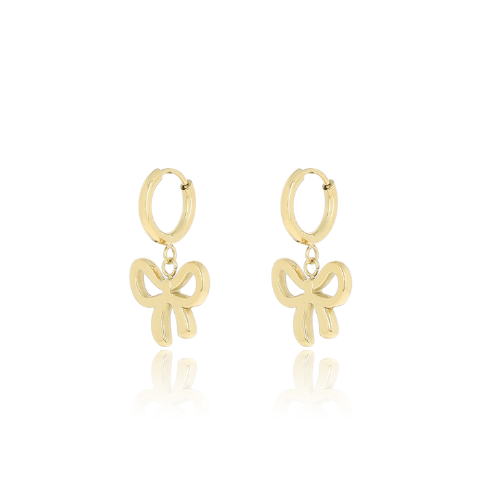 Oozoo Goudkleurige Oorringen Met Strikjes