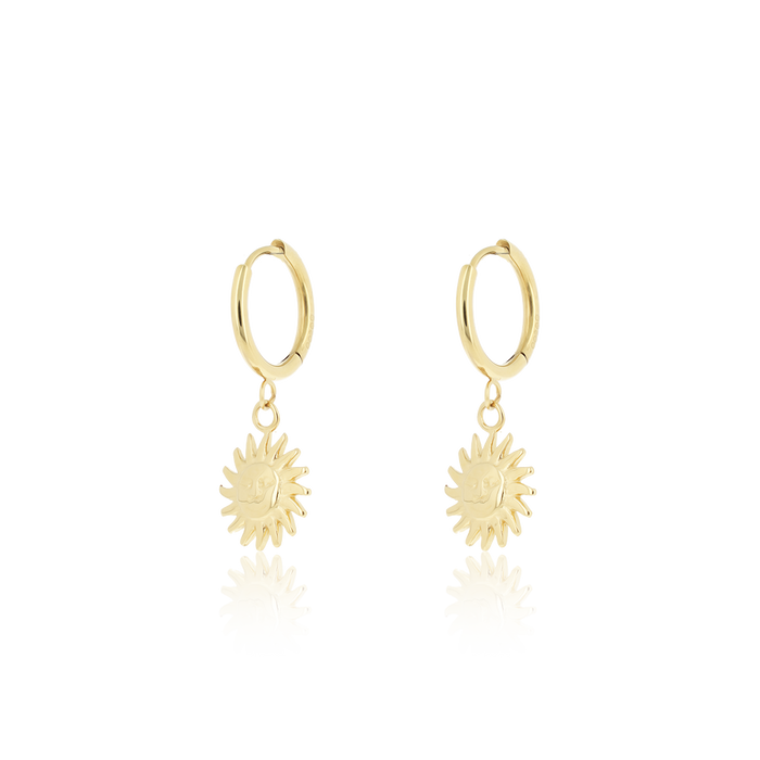 oozoo Goudkleurige oorringen met zon bedeltje