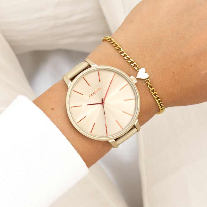 Oozoo Kaki OOZOO Horloge Met Leren Band - C11251