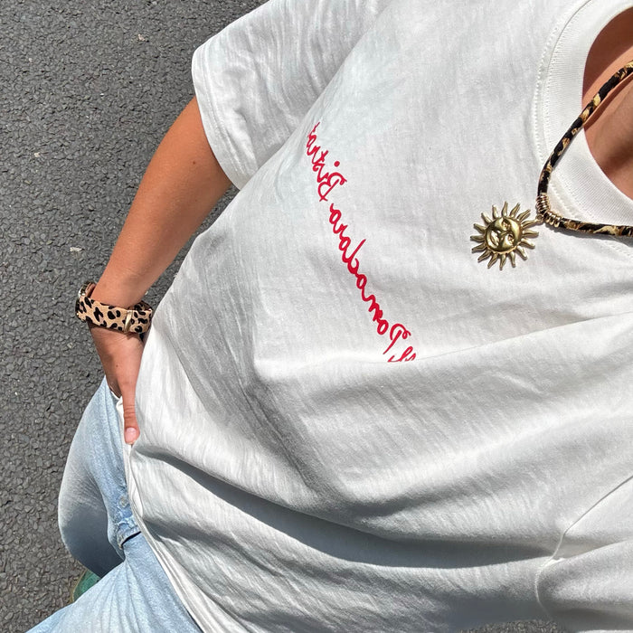 Oozoo Leopard Print Necklace With Sun Charm