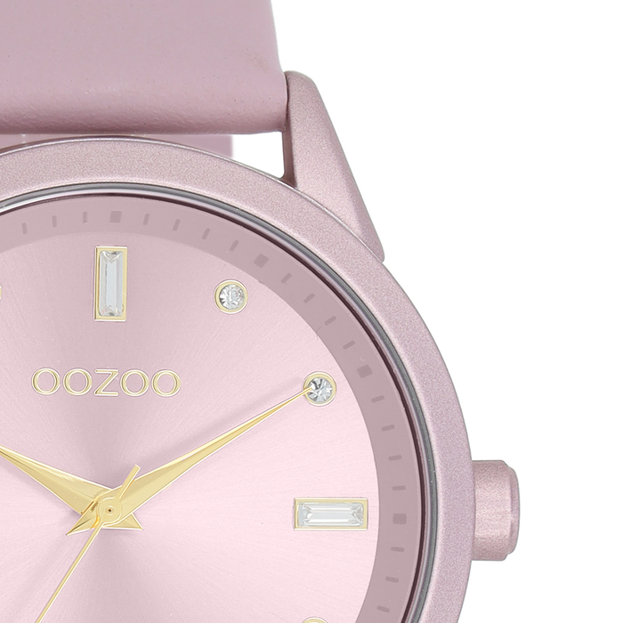 Oozoo Lila OOZOO Horloge Met Leren Band - C11355