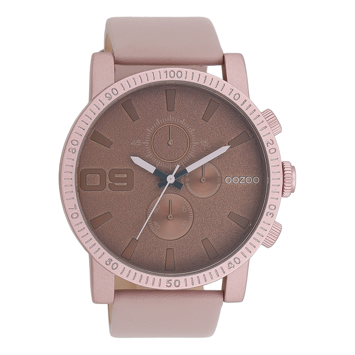 oozoo Oud roze OOZOO horloge met leren band - C11218