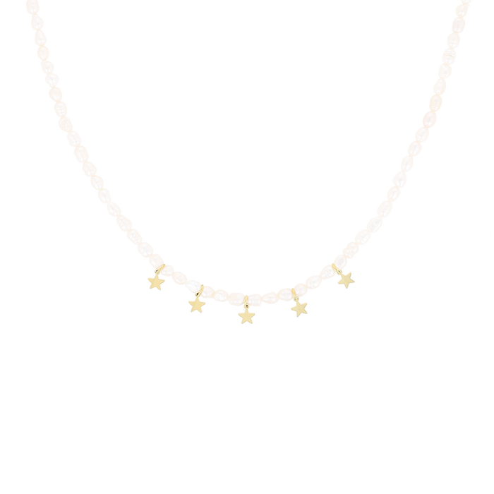 oozoo parel ketting met sterretjes