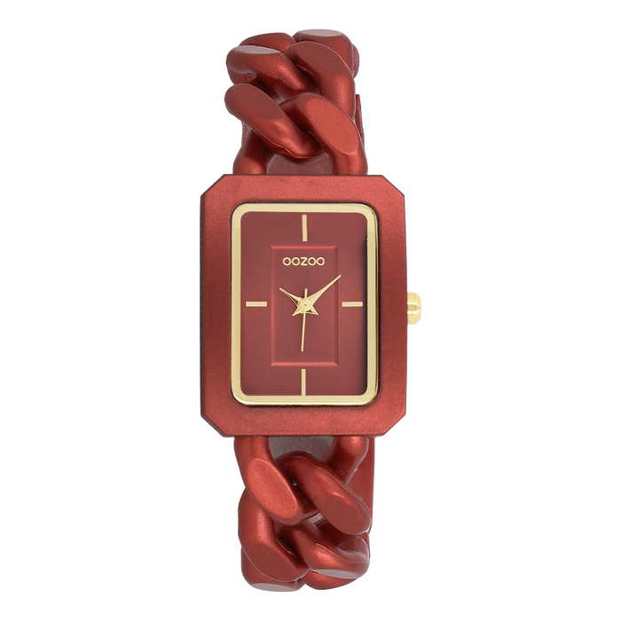 oozoo Rode OOZOO horloge met schakelarmband - C11277