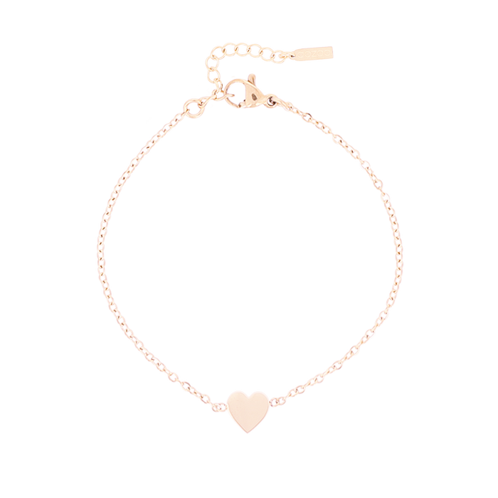 oozoo Rosé goudkleurige armband met een hart