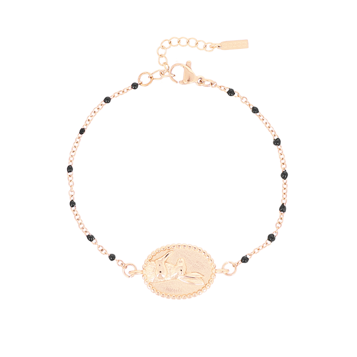 oozoo Rosé goudkleurige armband met haas