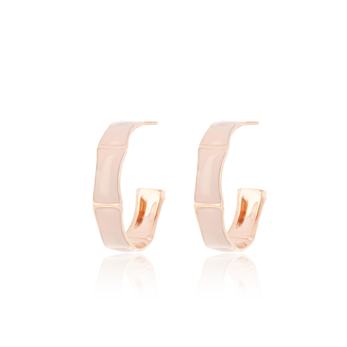 oozoo Rosé goudkleurige oorringen met roze plating
