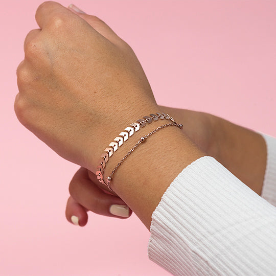 Oozoo Rosé Kleurige Armband Met Bolletjes