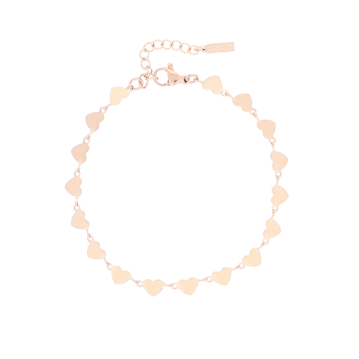 oozoo Rosé kleurige armband met hartjes