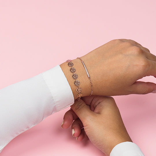Oozoo Rosé Kleurige Armband Met Smileys