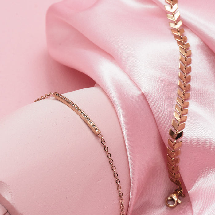 Oozoo Rosé Kleurige Armband Met V-schakel