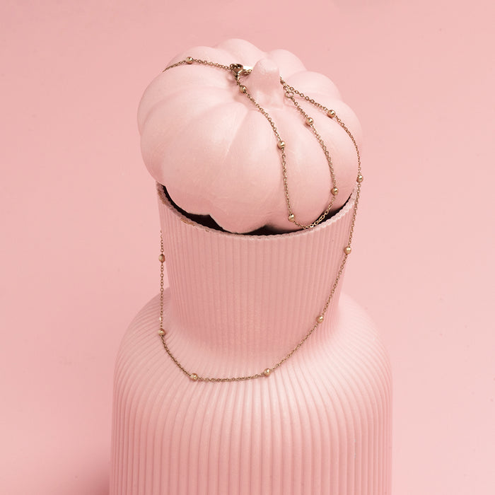 Oozoo Rosé Kleurige Ketting Met Bolletjes