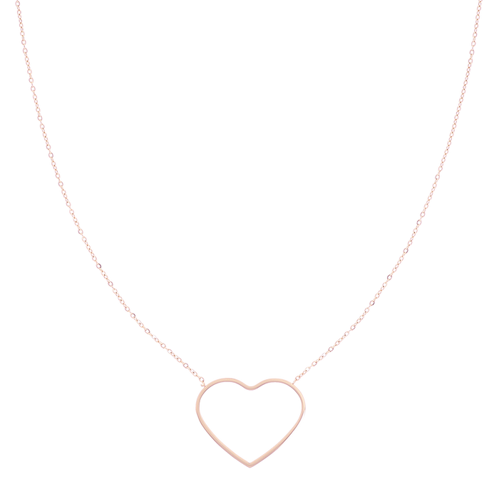 oozoo Rosé kleurige ketting met groot hart