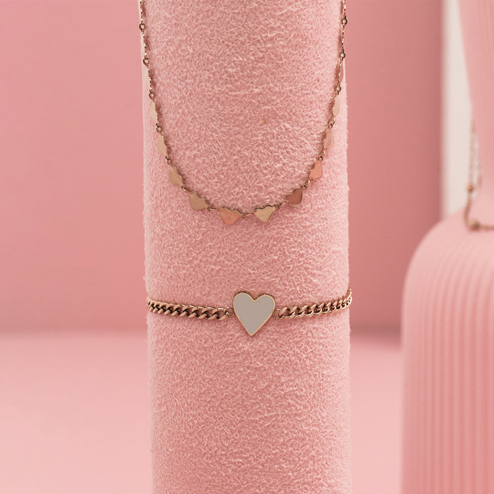 Oozoo Rosé Kleurige Ketting Met Hartjes