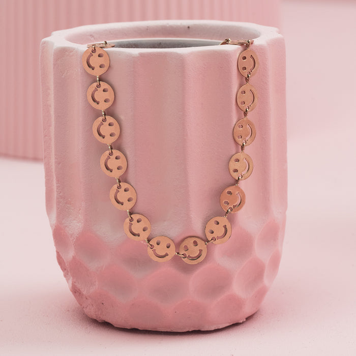 Oozoo Rosé Kleurige Ketting Met Smileys