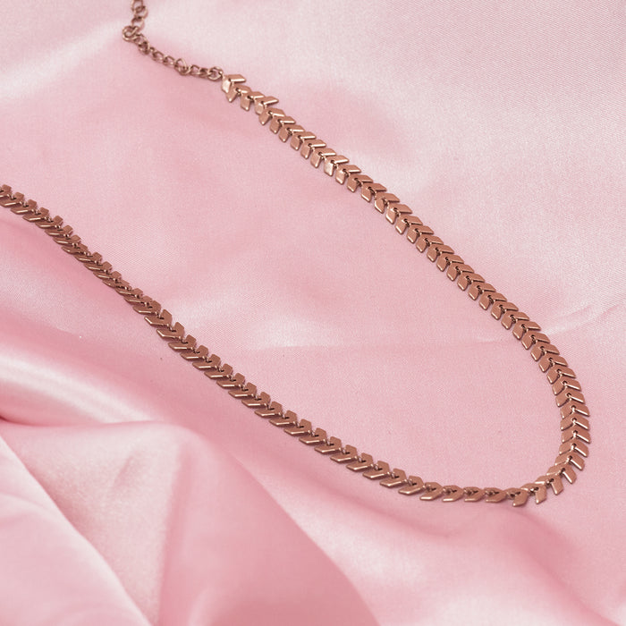 Oozoo Rosé Kleurige Ketting Met V-schakel