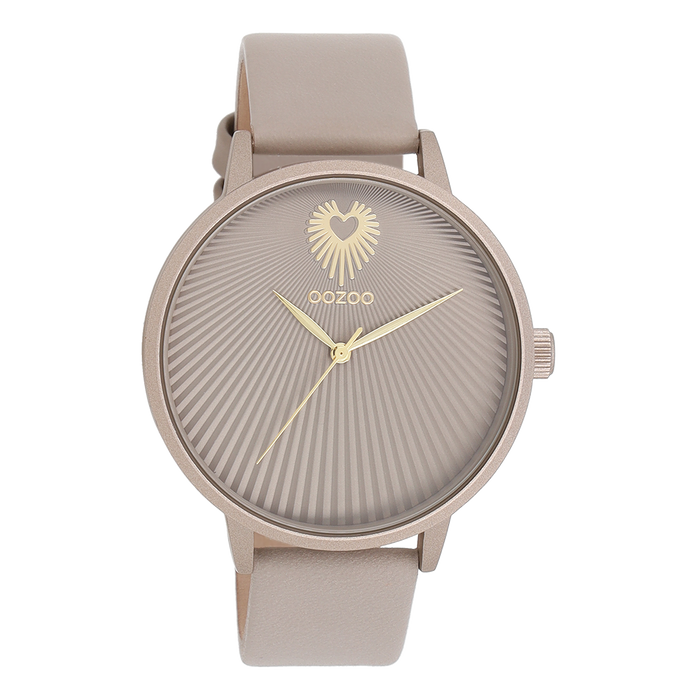 oozoo Taupe OOZOO horloge met leren band - C11245