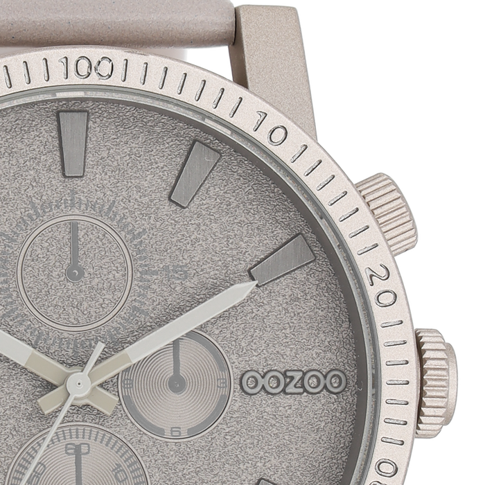 Oozoo Taupe OOZOO Horloge Met Leren Band - C11311