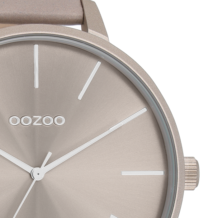 Oozoo Taupe OOZOO Horloge Met Leren Band - C11347