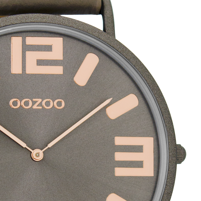 Oozoo Taupe OOZOO Horloge Met Leren Band - C8852