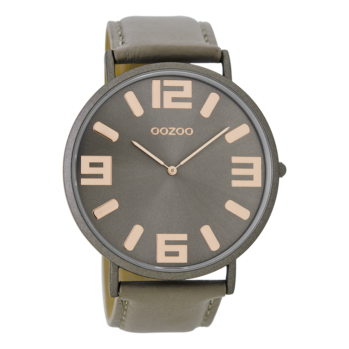 oozoo Taupe OOZOO horloge met leren band - C8852 oozoo Taupe OOZOO horloge met leren band - C8852