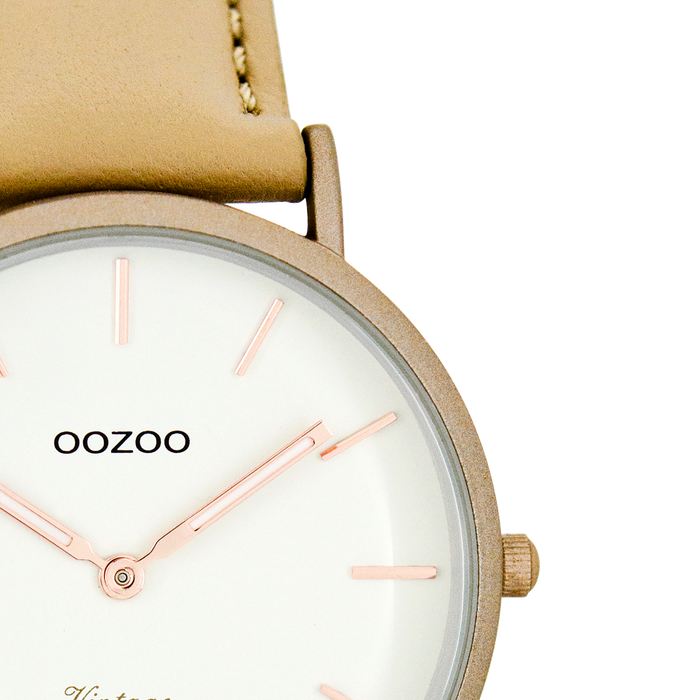 Oozoo Zand OOZOO Horloge Met Leren Band - C7744