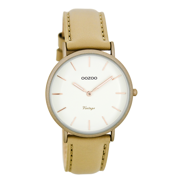 oozoo Zand OOZOO horloge met leren band - C7744